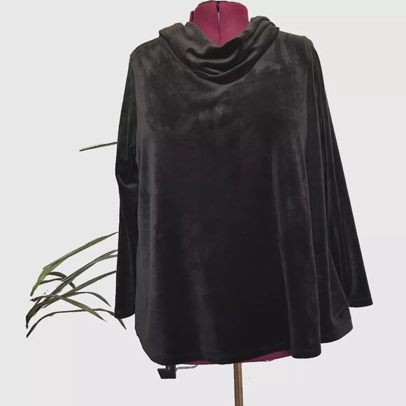 J. Jill Black Velour Cowl Neck Tunic plus size 3X - Picture 2 of 7
